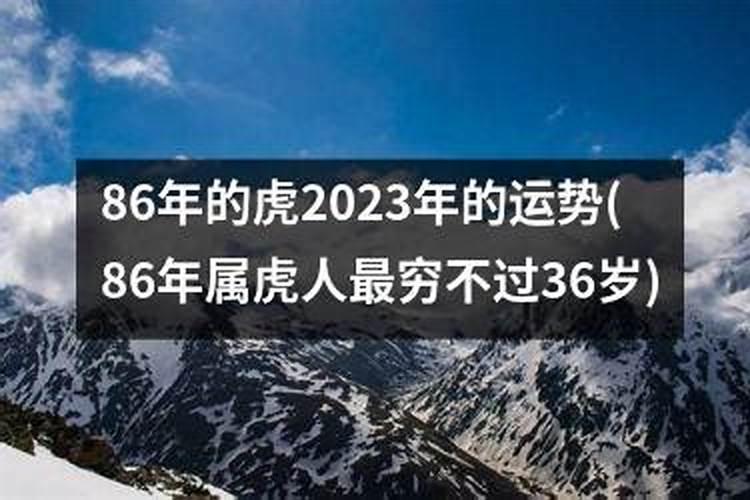 1986年属虎2023年运势及运程每月运程