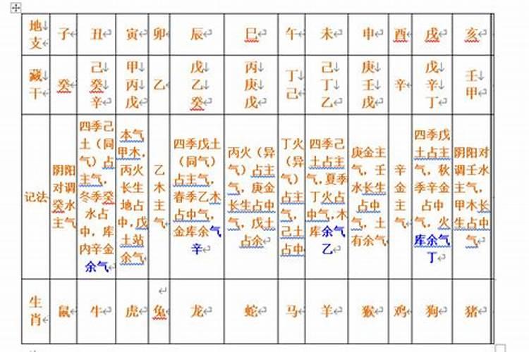 如何看八字地支主气余气