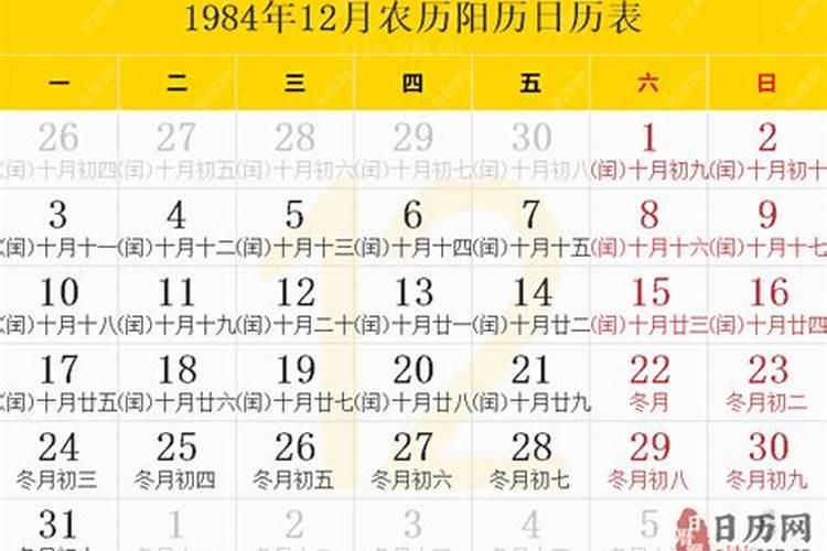 1984年农历九月初七是什么命