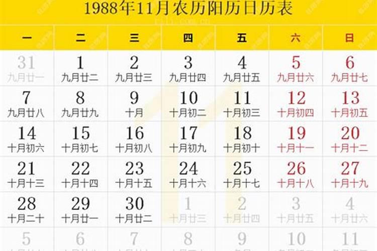 1988年11月8日阳历